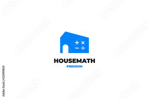 House Mathematical Genius Logo Vector Design Illustration Idea