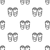 flip flops icon pattern. Seamless flip flops pattern on white background.