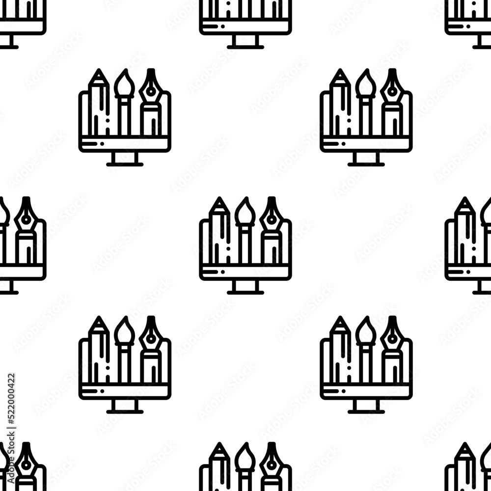 graphic icon pattern. Seamless graphic pattern on white background.