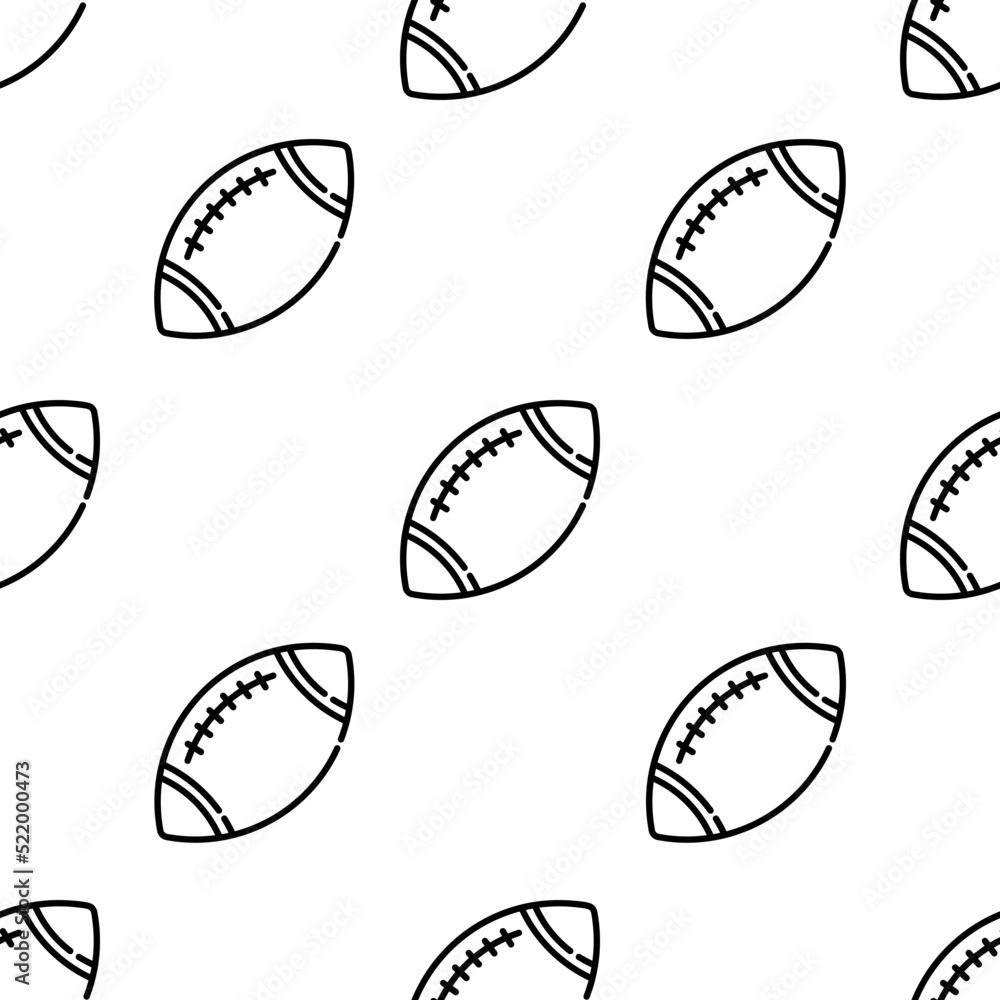 Fototapeta premium rugby icon pattern. Seamless rugby pattern on white background.