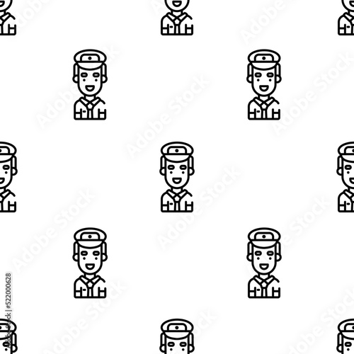 pilot icon pattern. Seamless pilot pattern on white background.