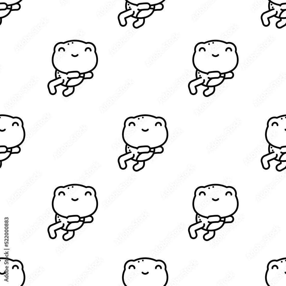 frog icon pattern. Seamless frog pattern on white background.