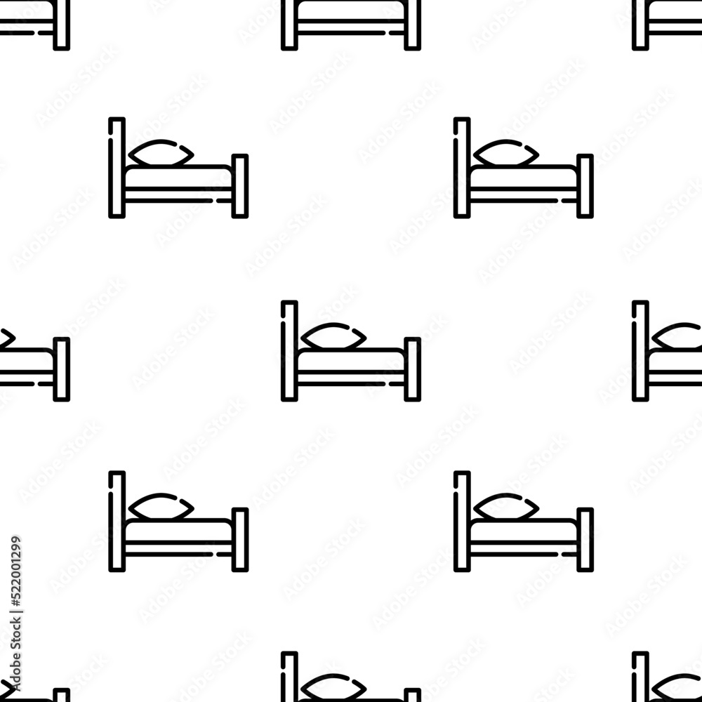 bed icon pattern. Seamless bed pattern on white background. bed icon pattern. Seamless bed pattern on white background.