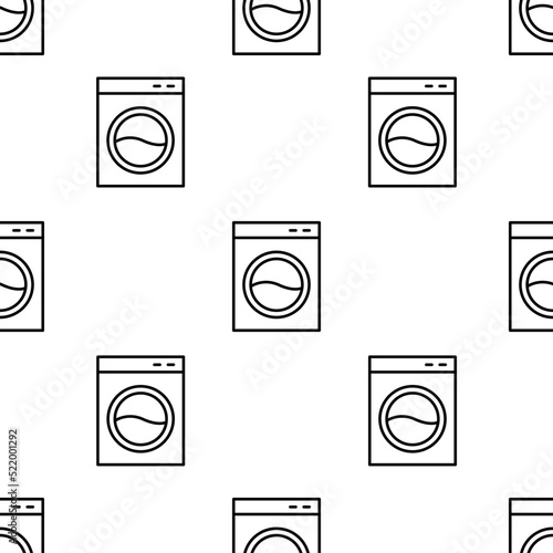 washing machine icon pattern. Seamless washing machine pattern on white background.