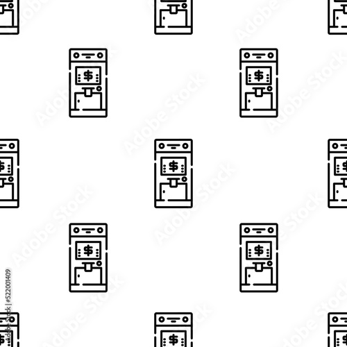 atm icon pattern. Seamless atm pattern on white background.