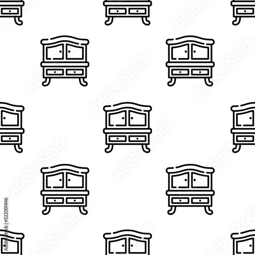 chest of drawers icon pattern. Seamless chest of drawers pattern on white background.
