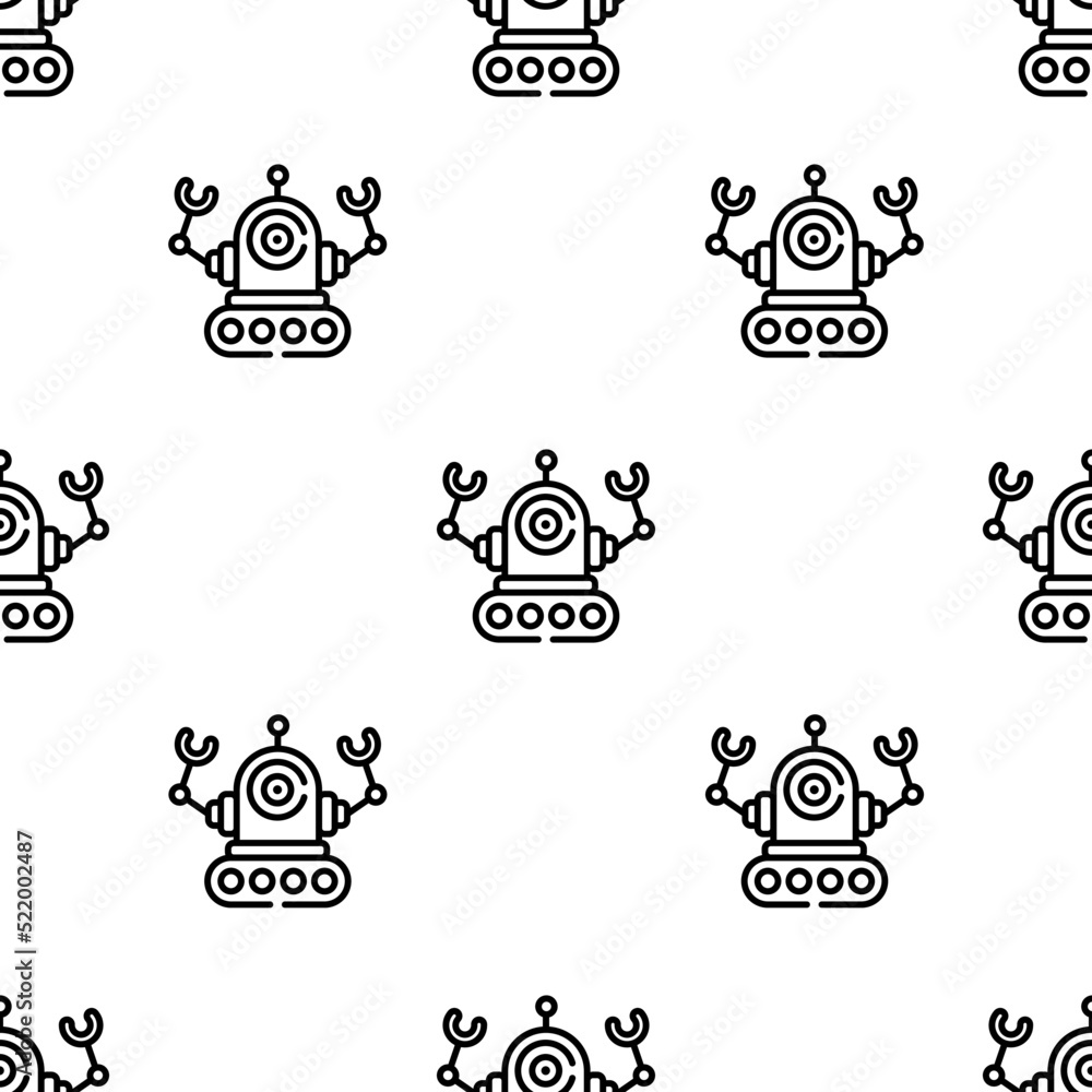 Obraz premium robot icon pattern. Seamless robot pattern on white background.