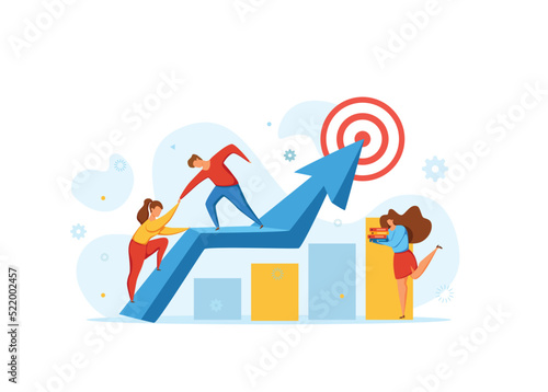 Business mentor giving hands and helping team partner