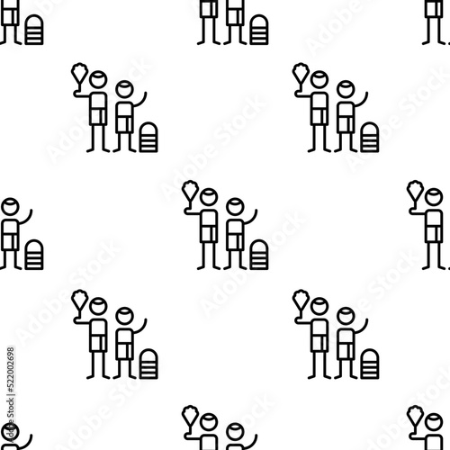 family icon pattern. Seamless family pattern on white background.