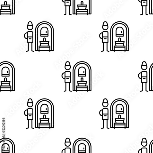 russian banya icon pattern. Seamless russian banya pattern on white background.