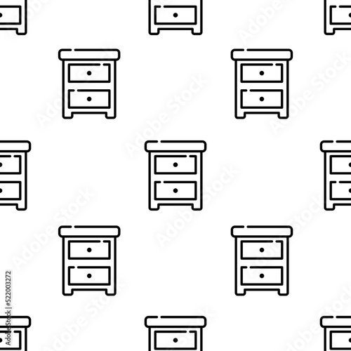 nightstand icon pattern. Seamless nightstand pattern on white background.