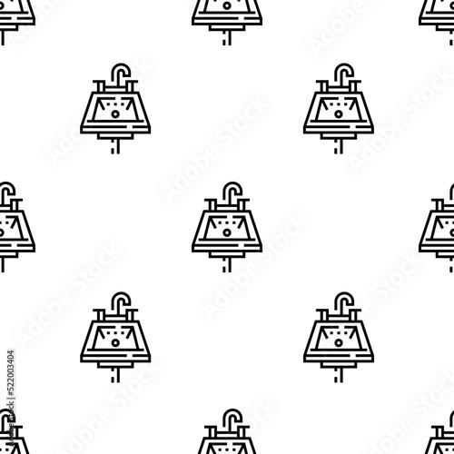 sink icon pattern. Seamless sink pattern on white background.
