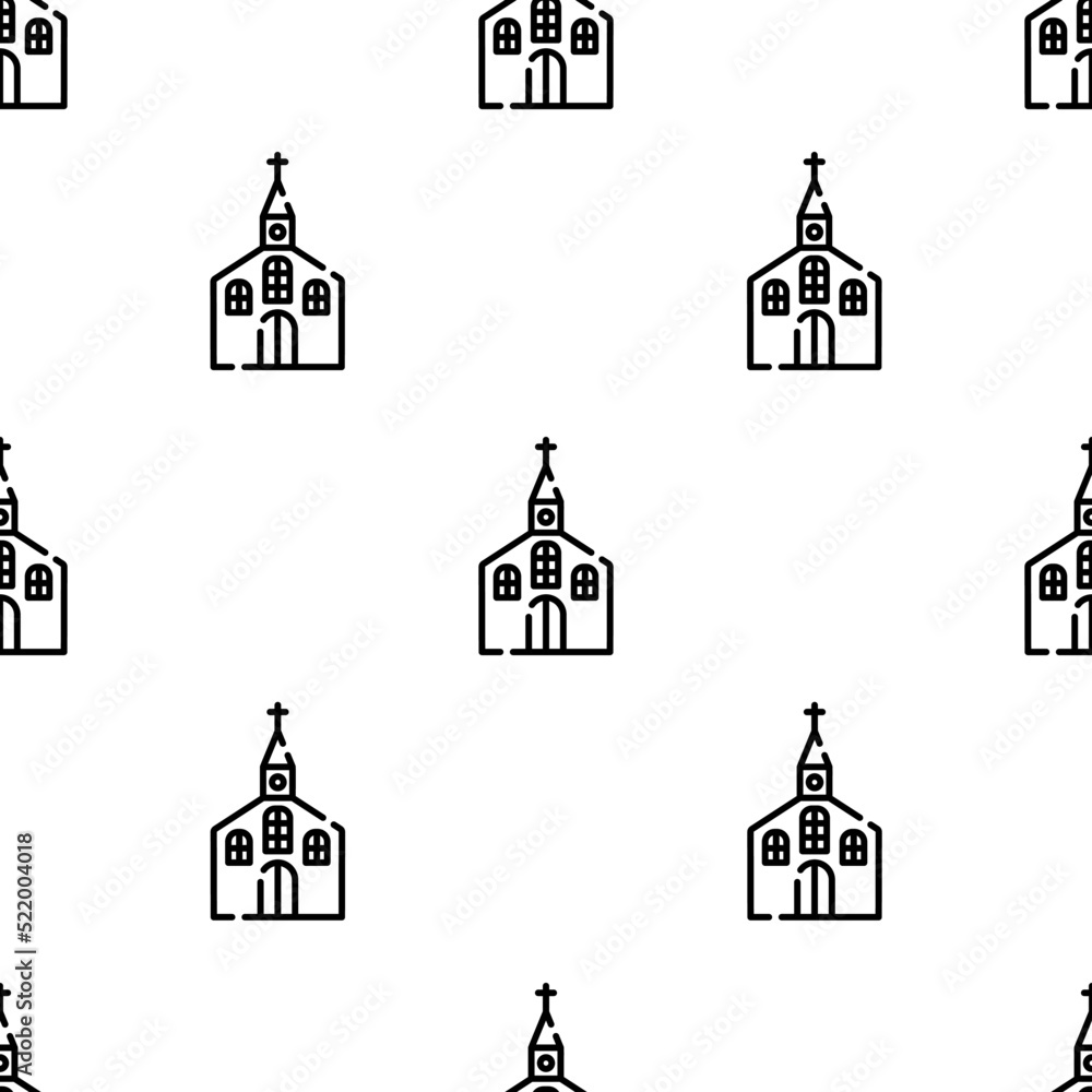 church icon pattern. Seamless church pattern on white background. church icon pattern. Seamless church pattern on white background.