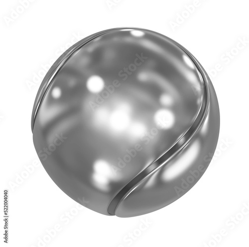 Tennis ball metal isolated