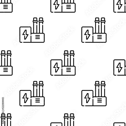 industry icon pattern. Seamless industry pattern on white background.