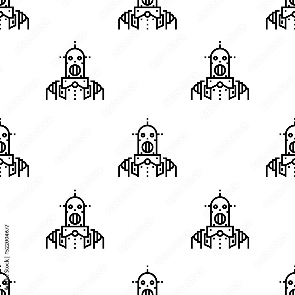 Obraz premium robot icon pattern. Seamless robot pattern on white background.