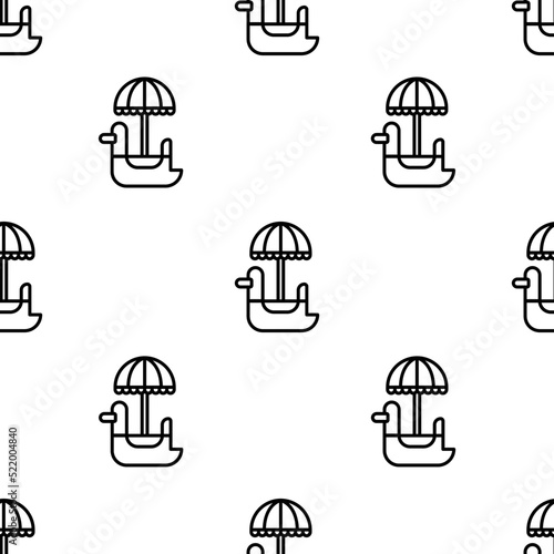 pedal boat icon pattern. Seamless pedal boat pattern on white background.