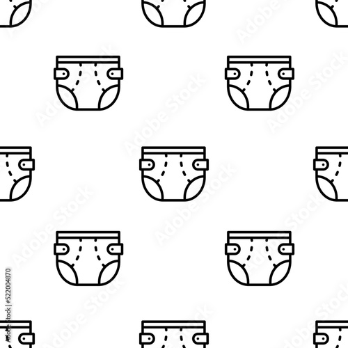 diaper icon pattern. Seamless diaper pattern on white background.