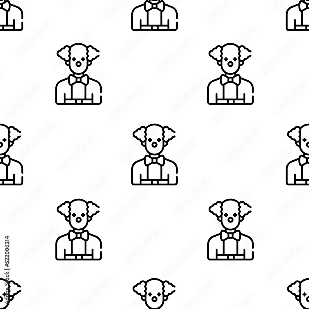 clown icon pattern. Seamless clown pattern on white background. clown icon pattern. Seamless clown pattern on white background.