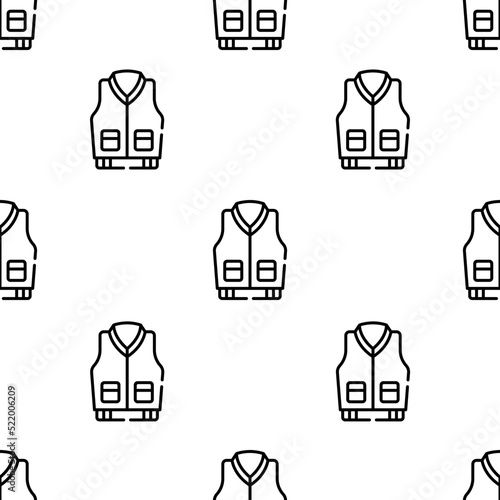 jacket icon pattern. Seamless jacket pattern on white background.
