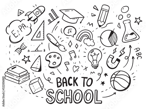 Back to school Vector illustration. Drawing design concept