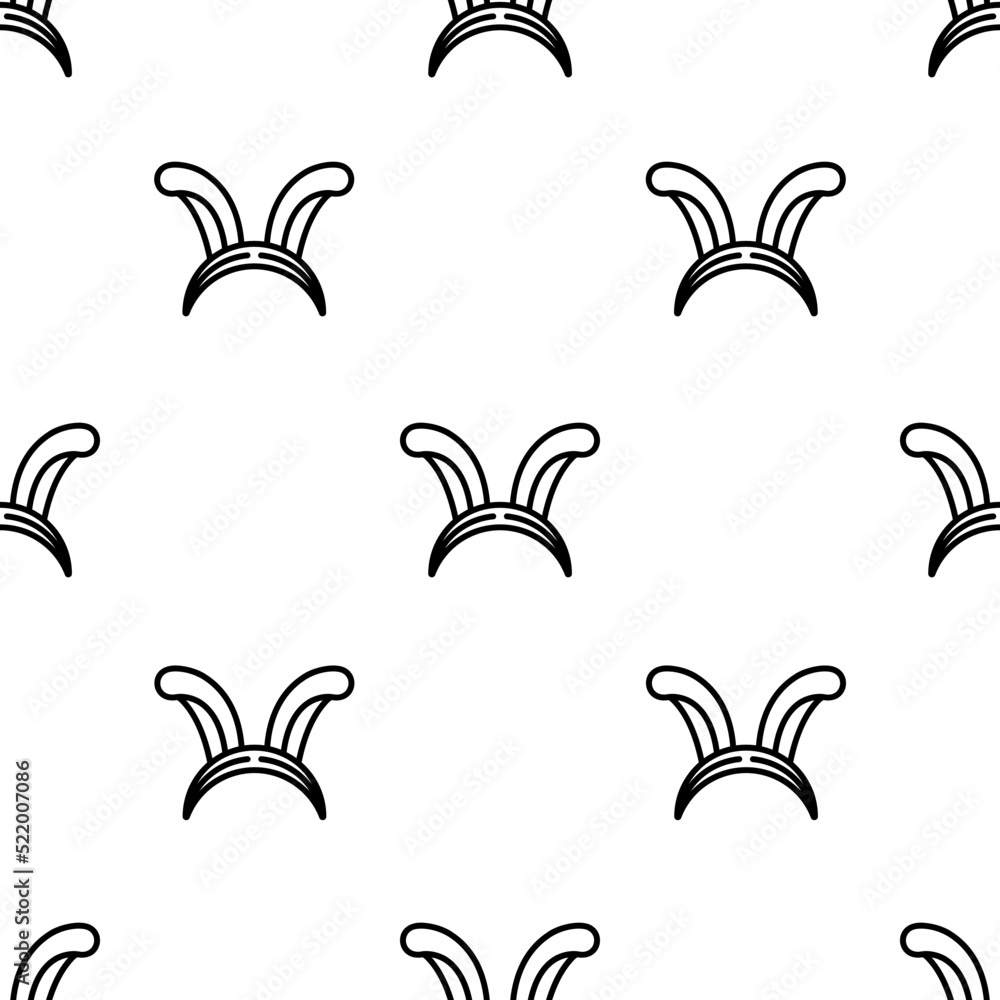 Obraz premium ears icon pattern. Seamless ears pattern on white background.