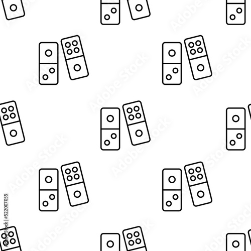 domino icon pattern. Seamless domino pattern on white background.
