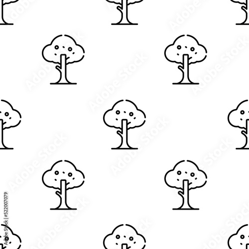 tree icon pattern. Seamless tree pattern on white background.