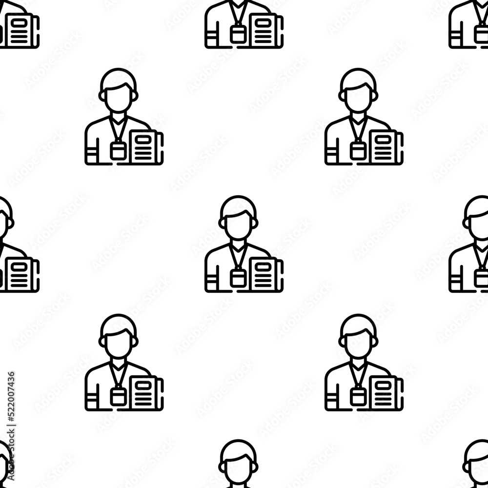 journalist icon pattern. Seamless journalist pattern on white background. journalist icon pattern. Seamless journalist pattern on white background.