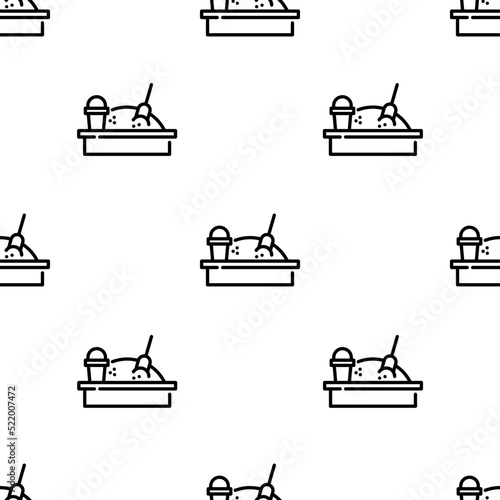 sandbox icon pattern. Seamless sandbox pattern on white background.