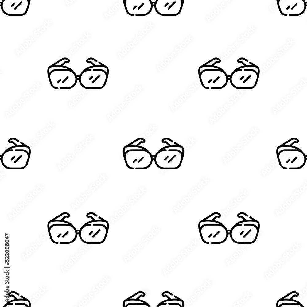 eyeglasses icon pattern. Seamless eyeglasses pattern on white background.