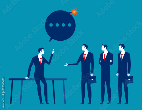 Troublemaker at work office Business crisis vector concept
