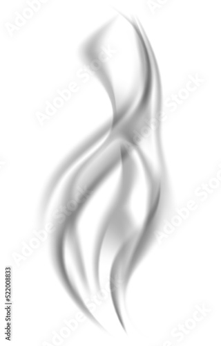 Black air flow effect. Transparent hot smoke
