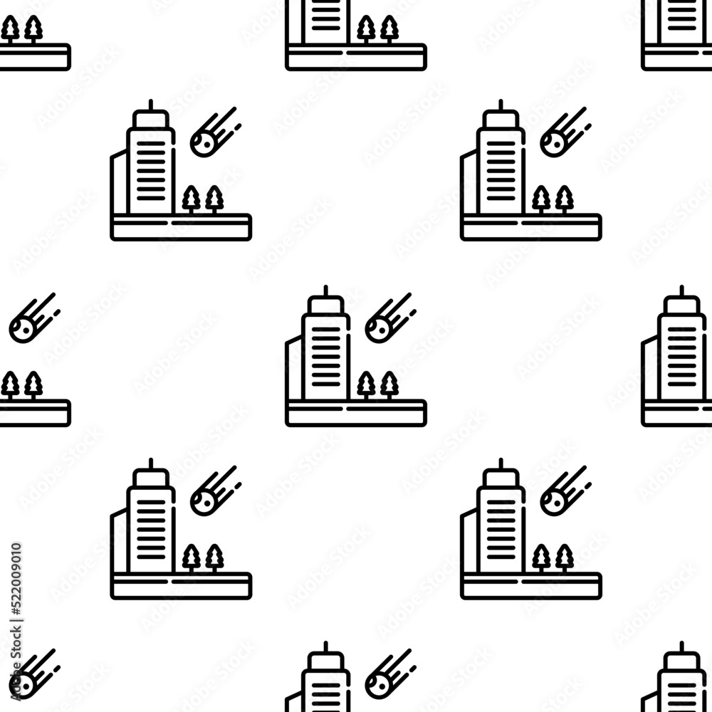 Obraz premium meteorite icon pattern. Seamless meteorite pattern on white background.
