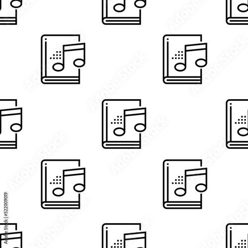 audiobook icon pattern. Seamless audiobook pattern on white background.