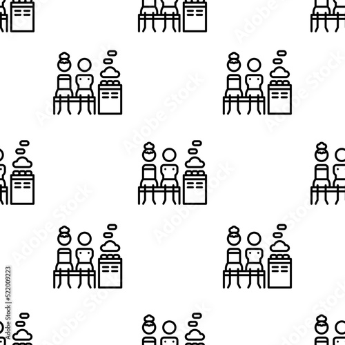 mixed icon pattern. Seamless mixed pattern on white background.