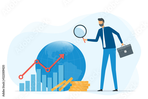flat business finance global investment concept with investor analysis and research property asset for invest concept