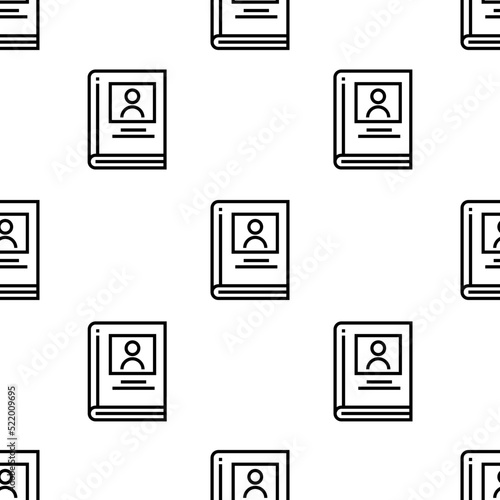 biography icon pattern. Seamless biography pattern on white background.