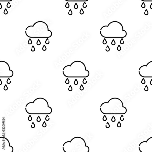 raining icon pattern. Seamless raining pattern on white background.