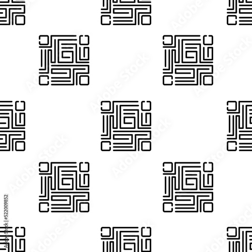 qr code icon pattern. Seamless qr code pattern on white background.