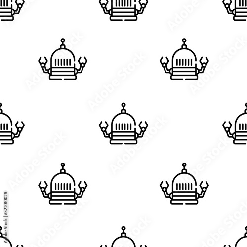 robot icon pattern. Seamless robot pattern on white background. © NinjaStudio