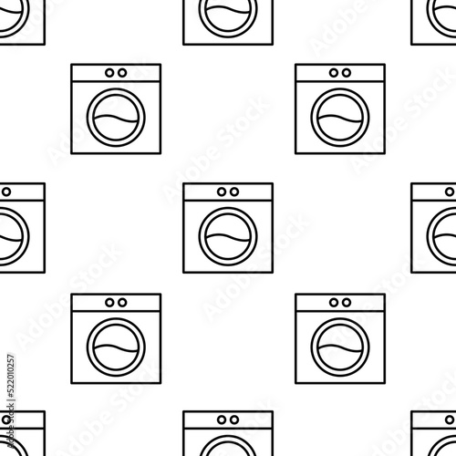 washing machine icon pattern. Seamless washing machine pattern on white background.