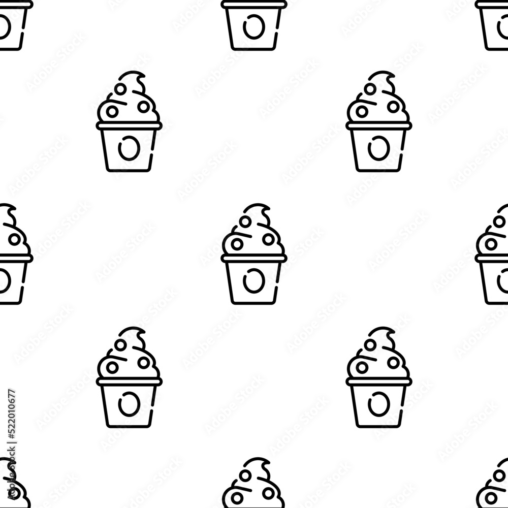 frozen yogurt icon pattern. Seamless frozen yogurt pattern on white background. frozen yogurt icon pattern. Seamless frozen yogurt pattern on white background.