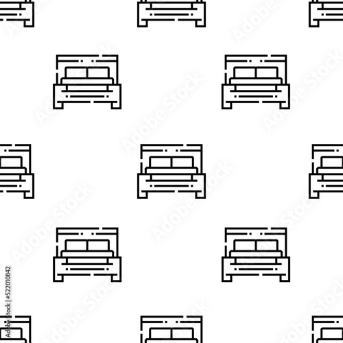 bed icon pattern. Seamless bed pattern on white background.