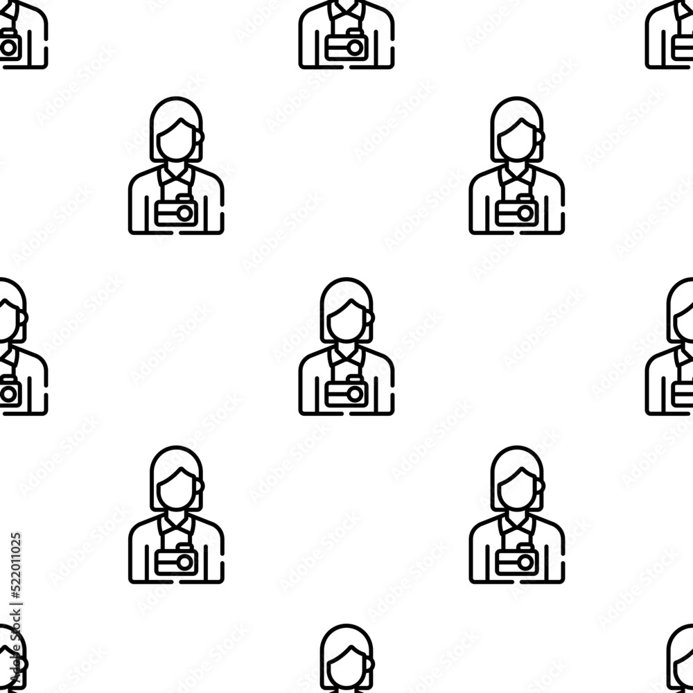 photographer icon pattern. Seamless photographer pattern on white background. photographer icon pattern. Seamless photographer pattern on white background.