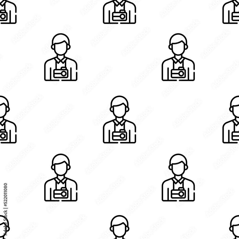 photographer icon pattern. Seamless photographer pattern on white background. photographer icon pattern. Seamless photographer pattern on white background.
