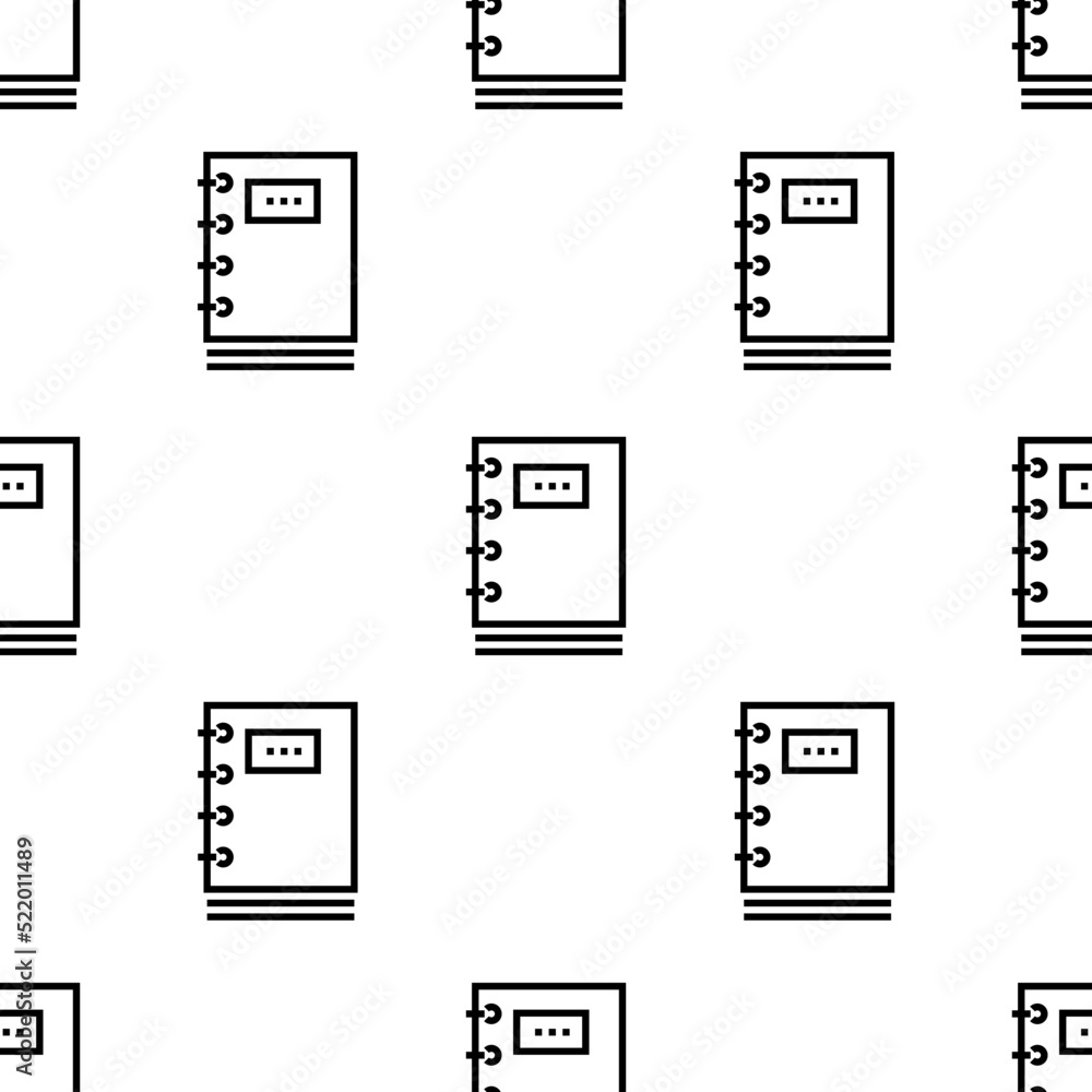 notebook icon pattern. Seamless notebook pattern on white background. notebook icon pattern. Seamless notebook pattern on white background.