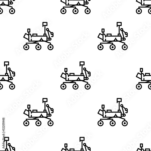 mars rover icon pattern. Seamless mars rover pattern on white background.