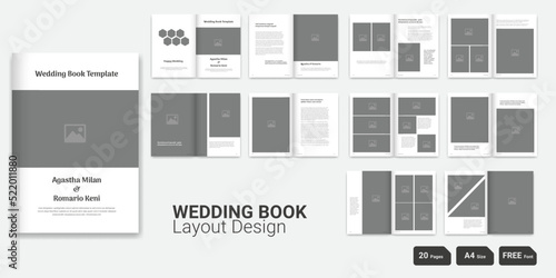 Wedding Book Template Wedding Album Magazine Design Wedding Booklet Layout