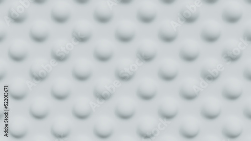 Fototapeta Naklejka Na Ścianę i Meble -  White background with embossing spheres. Plastic extrusion 3D render illustration
